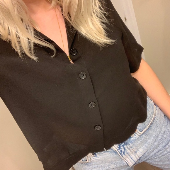 Wilfred black chiffon cropped blouse - Picture 4 of 4